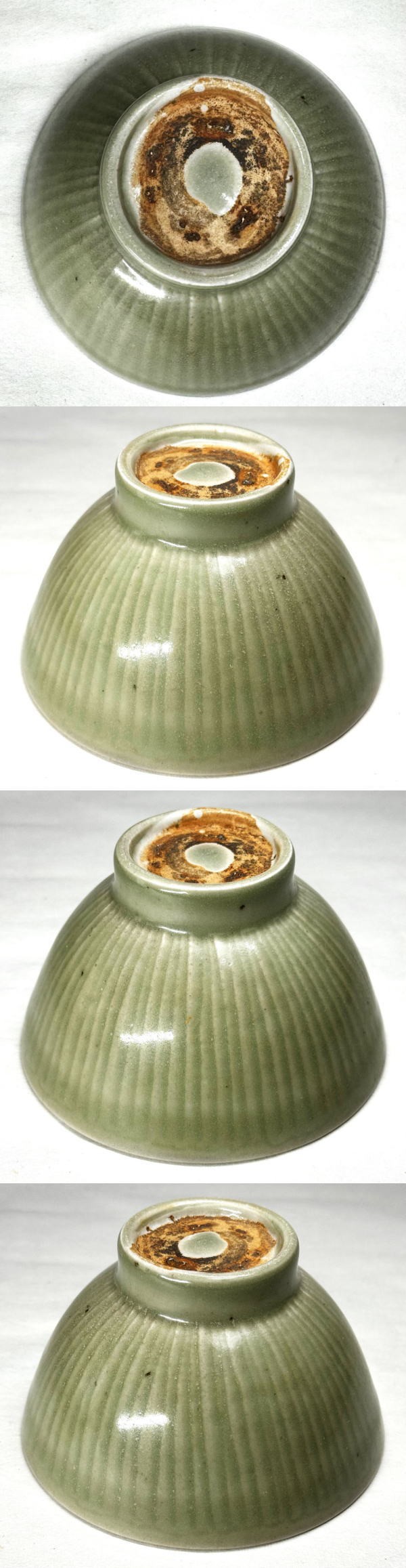 送料無料】宋時代 龍泉窯青磁茶碗 無傷 時代品 伝世品焼物 歴史