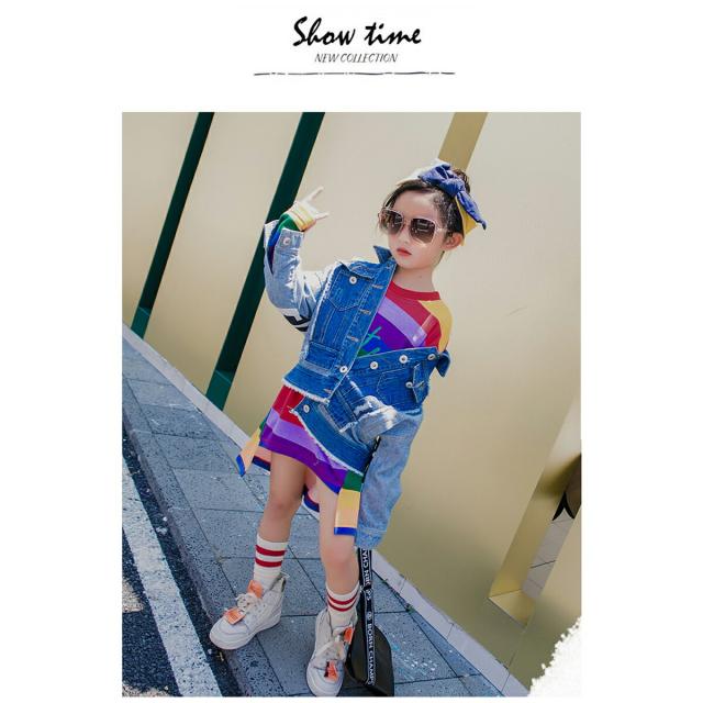 子供  キッズ ダンス 衣装 デニム ジャケット 