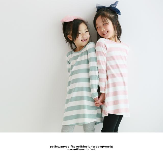 ワンピース 女の子　ボーダー 春