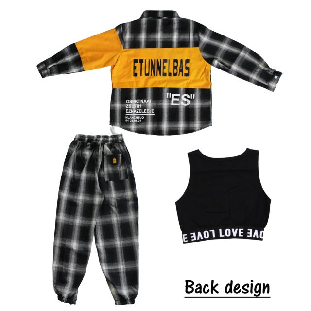 キッズ ダンス 衣装 チェック セットアップ