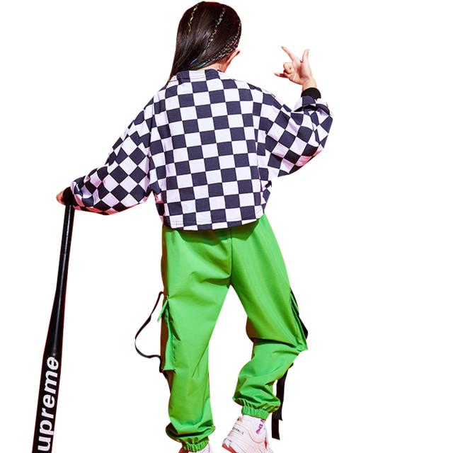 キッズ ダンス 衣装 ブロックチェック セットアップ 