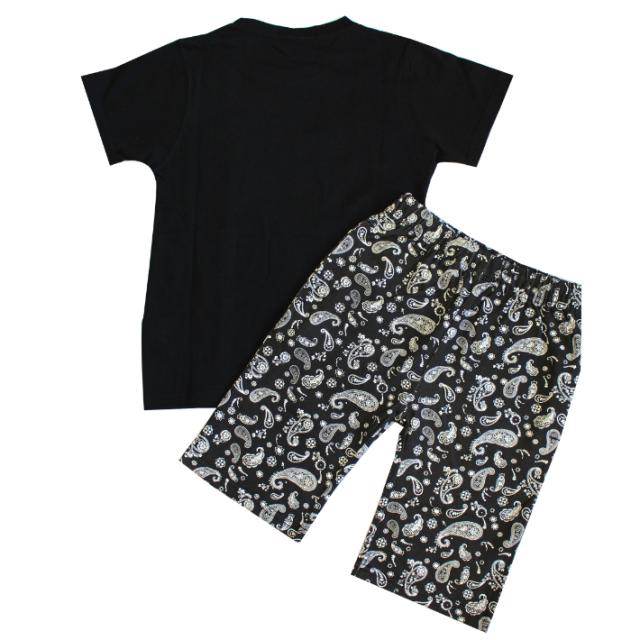 キッズ ダンス 衣装 ペイズリー柄 セットアップ