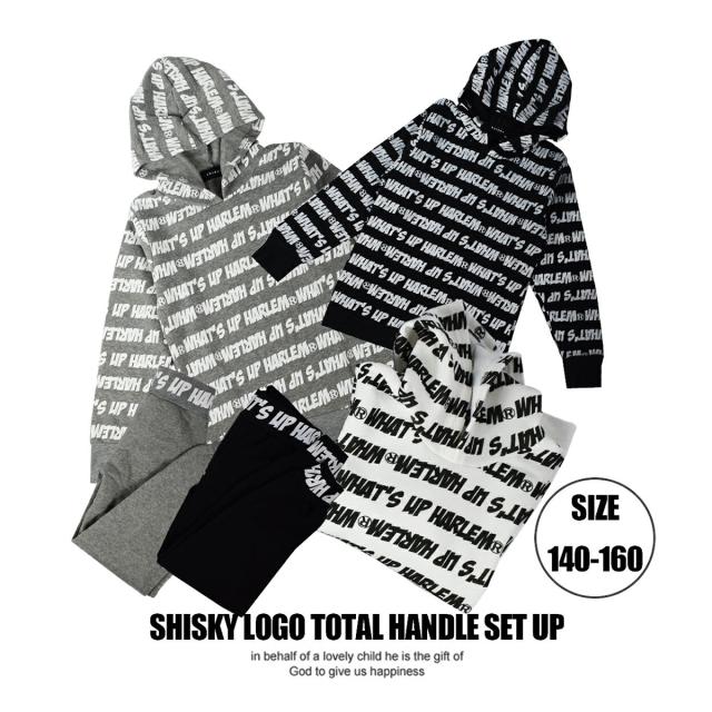 子供 SHISKY ロゴ総柄 セットアップ