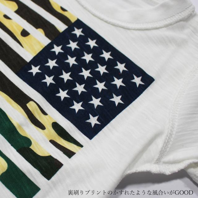 子供 SHISKY 迷彩 星条旗 Ｔシャツ