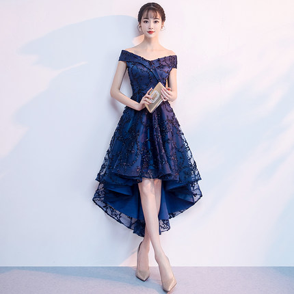 デコルテ見せひざ上丈変形裾ワンピースドレス 結婚式ドレス パーティドレス 鞄