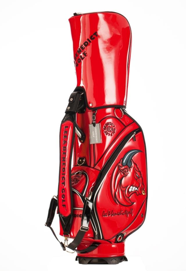 LEE BENEDICT GOLF プロモデルキャディバッグ ブラック＆レッド Lee Benedict Golf キャディバッグ L&B ゴルフバック キャディー