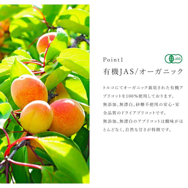 有機 オーガニック アプリコット 杏子 あんず 無添加 砂糖不使用