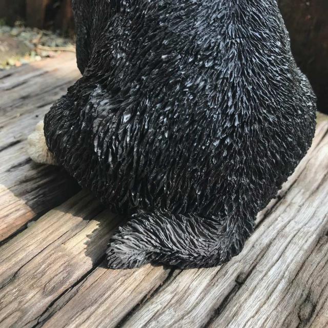 犬　置物　リアル　柴犬　黒柴　40cm ガーデン ≪親黒柴≫ 黒柴犬親子のオーナメント ガーデン 置物 G87909の