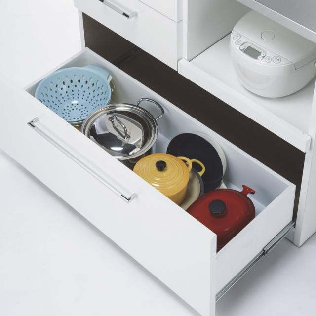 手元が隠せる間仕切りカウンター 幅150cm キッチン収納 キッチン