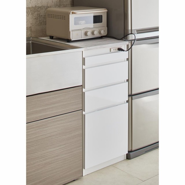 ンでの 家具 H05014の通販はau PAY マーケット - ディノス au PAY マーケット店|商品ロッ 収納 キッチン収納 食器棚 キッチンストッカー 幅50cm奥行55cm(Marble Nome/マーブルノーム コンセント付き作業台) しはスライ