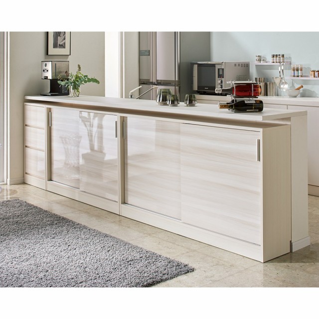 国産最新品 家具 569506の通販はau PAY マーケット - ディノス au PAY マーケット店|商品 収納 キッチン収納 食器棚 キッチンストッカー 収納庫 幅120cm高さ85cm(光沢木目が美しい引き戸式カウンター下収納) 日本製好評