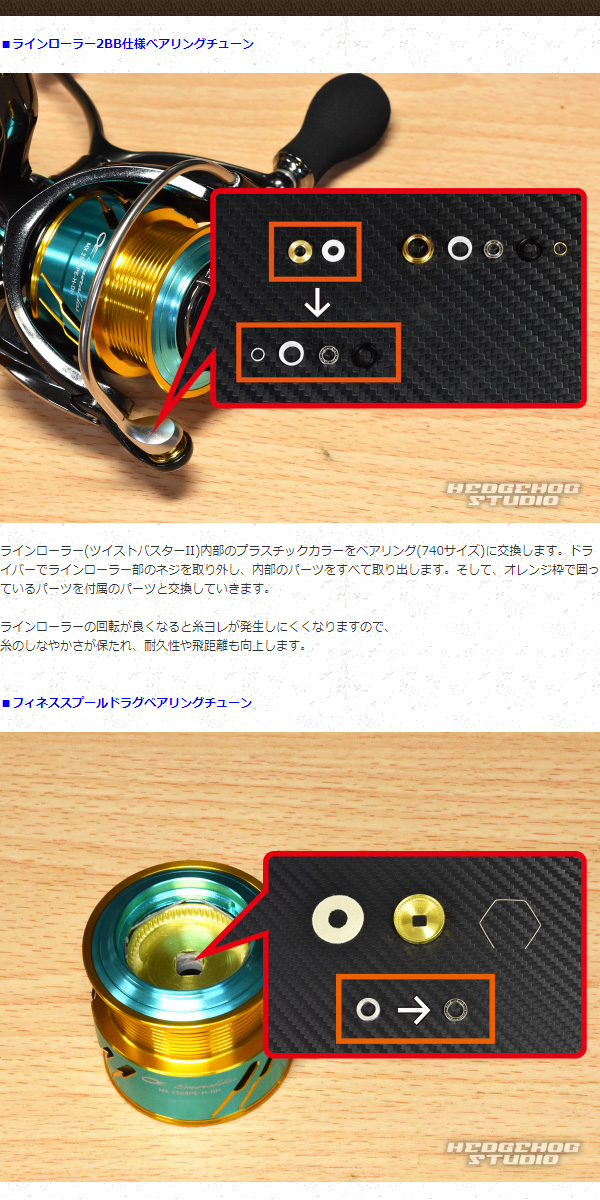 17エメラルダスMX 2508PE,2508PE-H用 MAX12BB フルベアリング