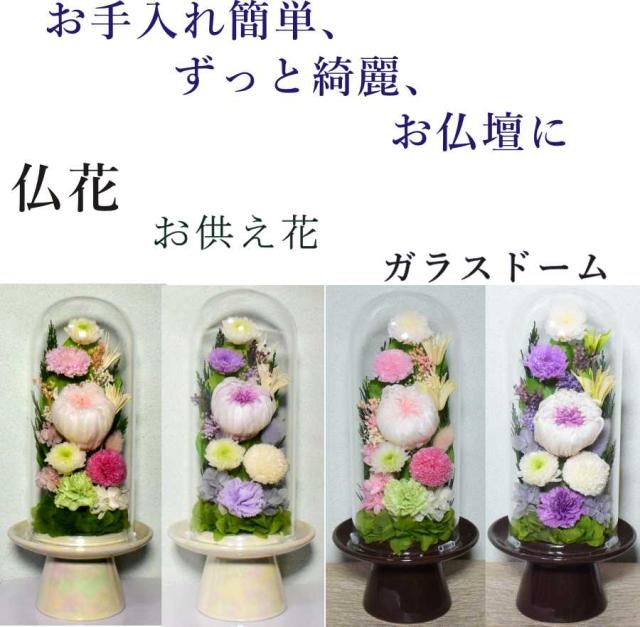 海外最新 ほの香 プリザーブドフラワー 初盆 仏花 お供え花 仏壇花 お悔やみ花 ガラスドーム お彼岸 法要 法事 お盆 肌触りがいい Mawaredenergy Com