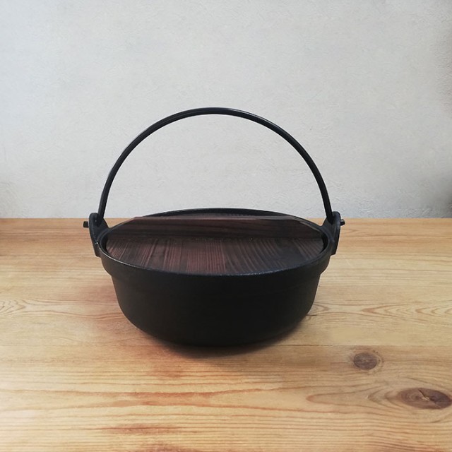 いろり鍋 木蓋付き IH対応 鉄製 ＜17cmサイズ＞ 【取寄品】 鉄鍋