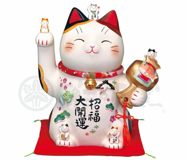 お得新作 招き猫 鶴 亀 鯛 金運 開店祝い ギフの通販はau PAY マーケット - A LA MODE|商品ロットナンバー:326273683 置物 陶器 大 特大 商売繁盛 開運 左手 右手 両手 プレゼント 貯金箱 低価お得