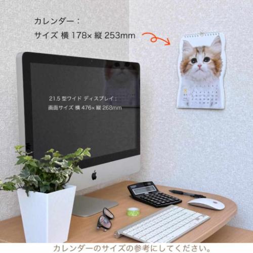 猫です 2026 Calendar 壁掛けカレンダー2026年 ダイカット ねこ インテリア 令和8年暦 メール便可