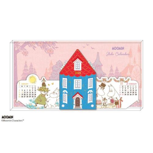 ムーミン スライドカレンダー 2026Calendar 卓上カレンダー2026年 北欧 キャラクター 令和8年暦 メール便可