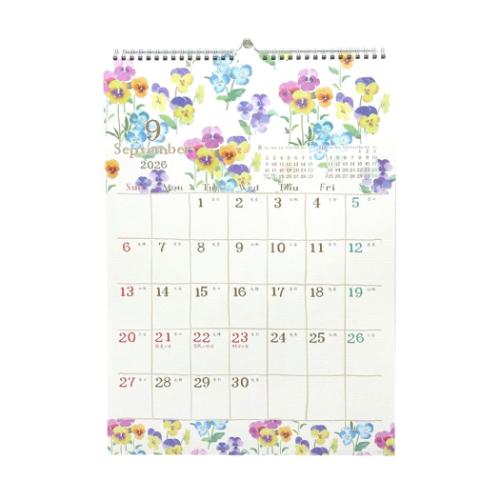 nami nami 2026 Calendar A3壁掛けカレンダー2026年 スケジュール ガーリーイラスト 令和8年暦