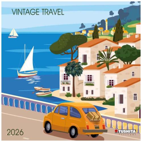 TUSHITA 2026 Calendar 壁掛けカレンダー2026年 Vintage Travel インテリア 令和8年暦