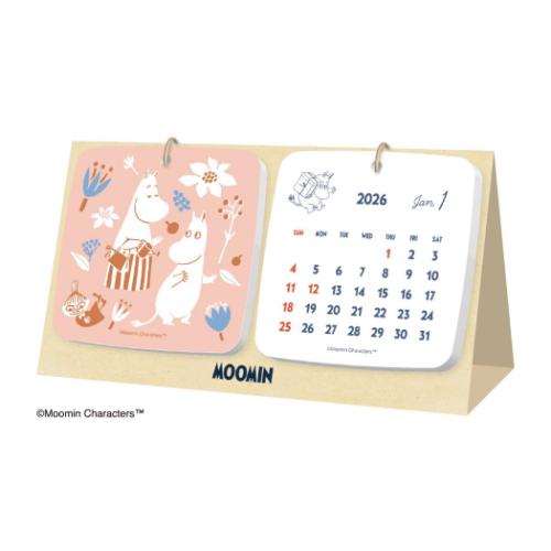 ムーミン 2026Calendar 卓上カレンダー2026年 コースター卓上 北欧 インテリア 令和8年暦 メール便可