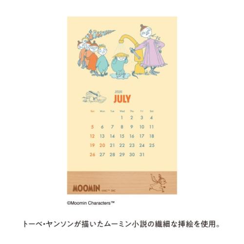 ムーミン 2026Calendar 卓上カレンダー2026年 木製台付き卓上カレンダー 北欧 インテリア 令和8年暦 メール便可