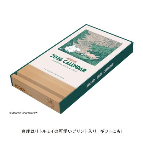 ムーミン 2026Calendar 卓上カレンダー2026年 木製台付き卓上カレンダー 北欧 インテリア 令和8年暦 メール便可