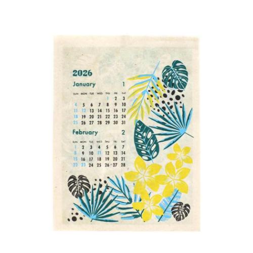 カレンダー S ハワイアンボタニカル 2026Calendar 壁掛けカレンダー2026年 インテリア 令和8年暦 メール便可