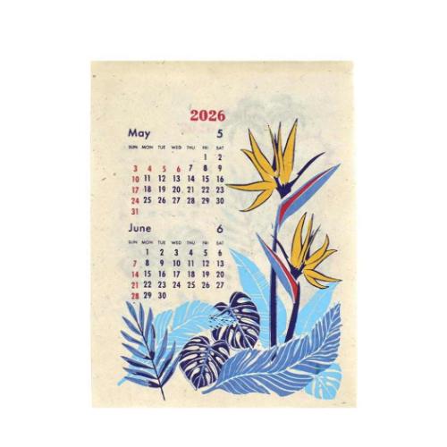 カレンダー S ハワイアンボタニカル 2026Calendar 壁掛けカレンダー2026年 インテリア 令和8年暦 メール便可