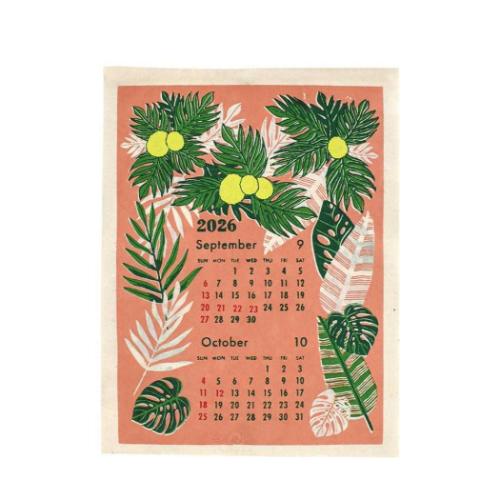 カレンダー S ハワイアンボタニカル 2026Calendar 壁掛けカレンダー2026年 インテリア 令和8年暦 メール便可