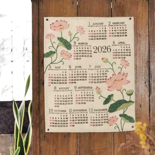 ジュートカレンダー ガーデンロータス 2026Calendar 壁掛けカレンダー2026年 BLEACH インテリア 令和8年暦 メール便可