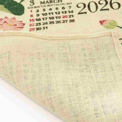 ジュートカレンダー ガーデンロータス 2026Calendar 壁掛けカレンダー2026年 BLEACH インテリア 令和8年暦 メール便可