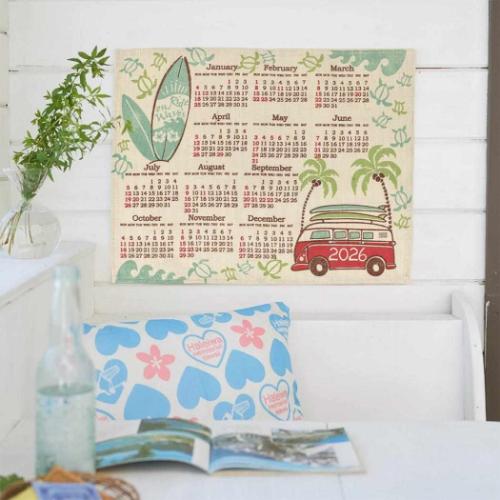 ジュートカレンダー サーファーバス 2026Calendar 壁掛けカレンダー2026年 BLEACH インテリア 令和8年暦 メール便可
