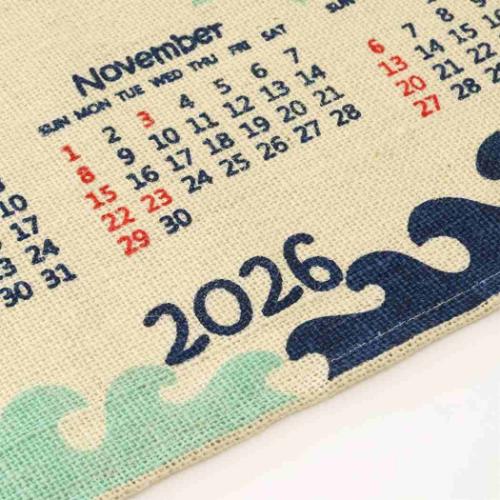 ジュートカレンダー ホヌウェーブ 2026Calendar 壁掛けカレンダー2026年 BLEACH インテリア 令和8年暦 メール便可