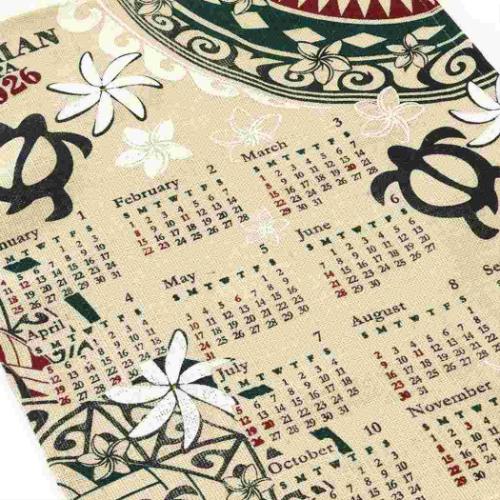 ジュートカレンダー ハワイアンタパ 2026Calendar 壁掛けカレンダー2026年 BLEACH インテリア 令和8年暦 メール便可