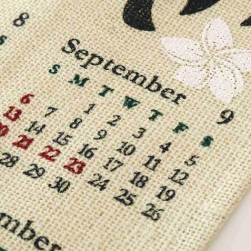 ジュートカレンダー ハワイアンタパ 2026Calendar 壁掛けカレンダー2026年 BLEACH インテリア 令和8年暦 メール便可