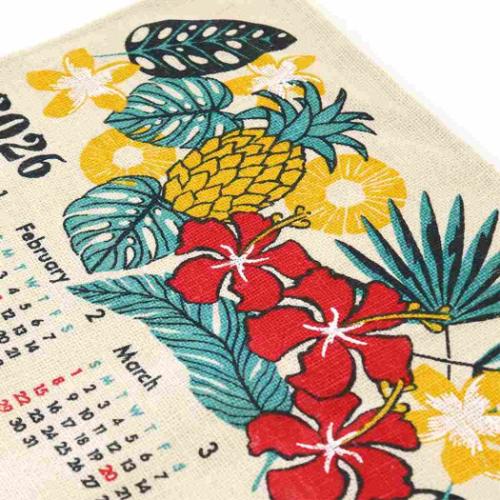 ジュートカレンダー ハワイアンボタニカル 2026Calendar 壁掛けカレンダー2026年 BLEACH インテリア 令和8年暦 メール便可