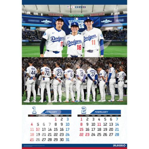 ロサンゼルス ドジャース 2026 Calendar 壁掛けカレンダー2026年 スポーツ 令和8年暦
