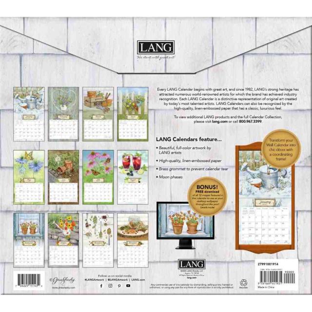 LANG ラング 2027 Calendar 壁掛けカレンダー2027年 Herb Garden Jane Shasky インテリア 令和9年暦