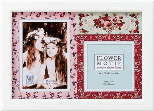 取寄品 フラワーモチーフ 写真立て フォトフレーム 2ウィンドウ ギフト雑貨グッズ