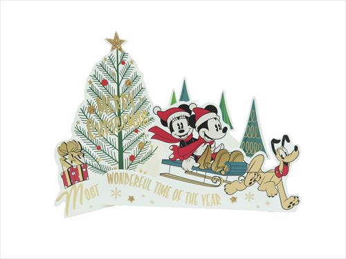 ミッキー&ミニー クリスマスカード スタンディング立体カードディズニー キャラクターグッズ メール便可