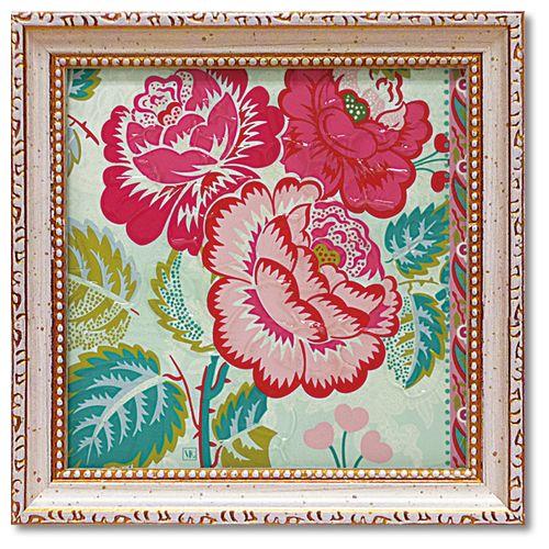 取寄品 フラワーアート ポスター 額付 ミニ ゲル アート フレーム バイオレット・ルクール ロージーフローラル