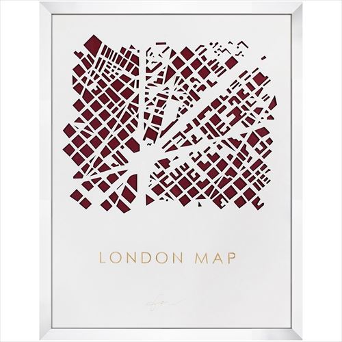 取寄品 送料無料 デザイナーズアート インテリア パネル 3D MAP ART ロンドン 額付きインテリア雑貨通販
