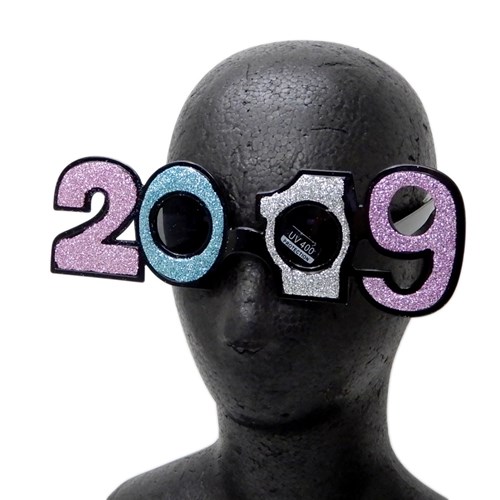 2019年 コスプレメガネ 面白サングラス パステルラメ パーティー イベント ハッピーニューイヤー グッズ