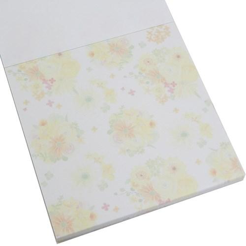 メモ帳 nami nami スクエア メモパッド イエローフラワー 4柄100枚 ガーリーイラスト グッズ メール便可