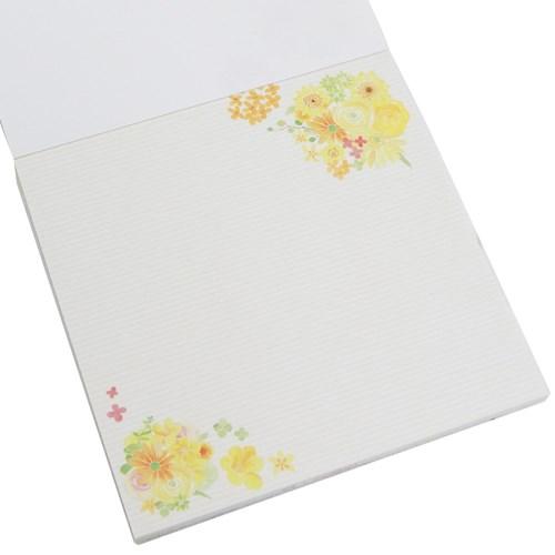 メモ帳 nami nami スクエア メモパッド イエローフラワー 4柄100枚 ガーリーイラスト グッズ メール便可