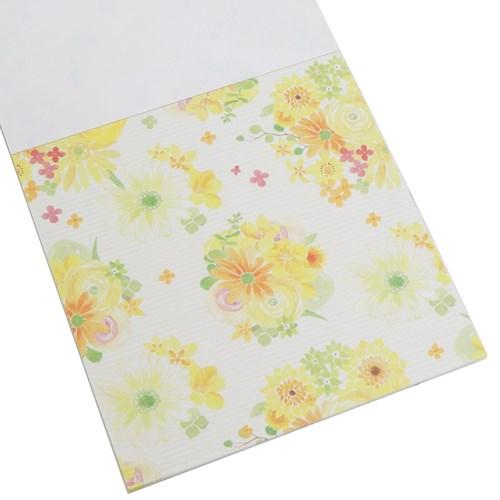 メモ帳 nami nami スクエア メモパッド イエローフラワー 4柄100枚 ガーリーイラスト グッズ メール便可