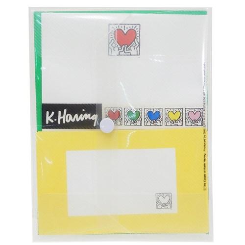 キースヘリング レターセット ケース入り 手紙セット イエロー POP ART 便箋 封筒 アーティスト グッズ メール便可
