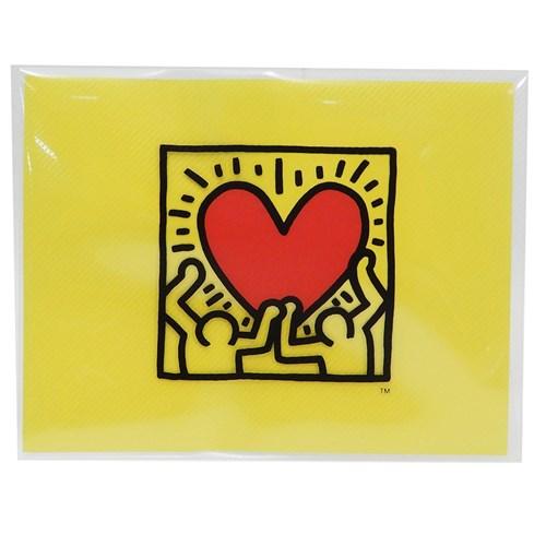 キースヘリング レターセット ケース入り 手紙セット イエロー POP ART 便箋 封筒 アーティスト グッズ メール便可
