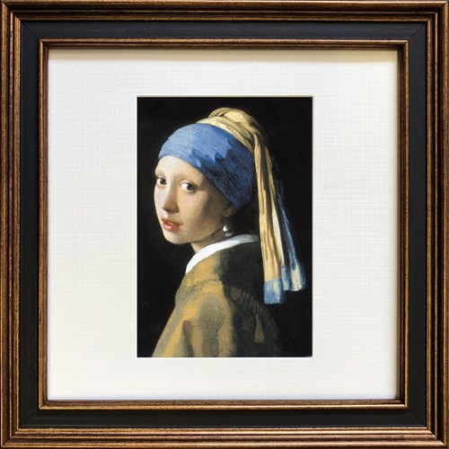 ヨハネス・フェルメール 名画 Vermeer 真珠の耳飾りの少女 24×24×2cm ギフト 装飾 インテリア 取寄品