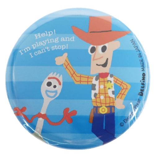 トイストーリー 4? 缶バッジ ビッグ カンバッジ フォーキー ＆ ウッディ ディズニー 直径5.5cm プチギフト グッズ メール便可